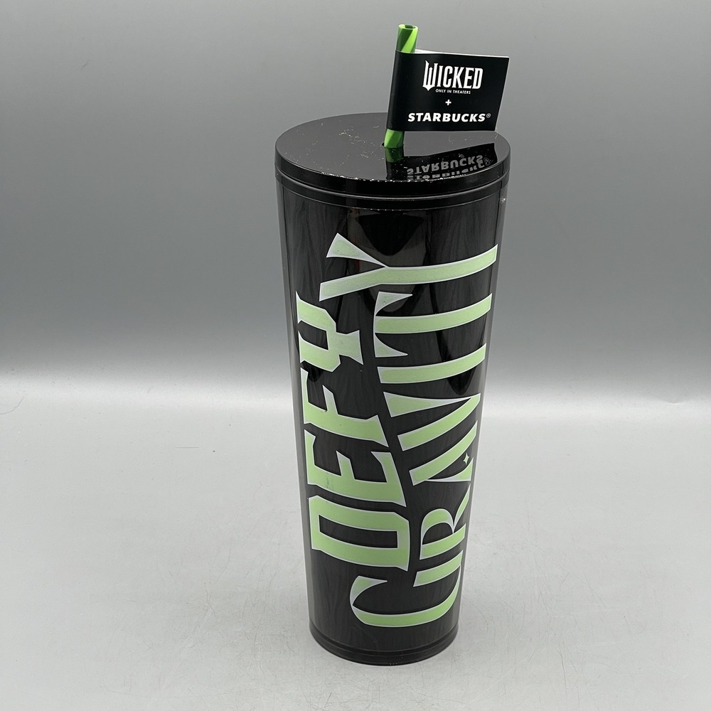 Starbucks Wicked Tumbler 24oz Defy Gravity Elphaba Glow‎ In Dark